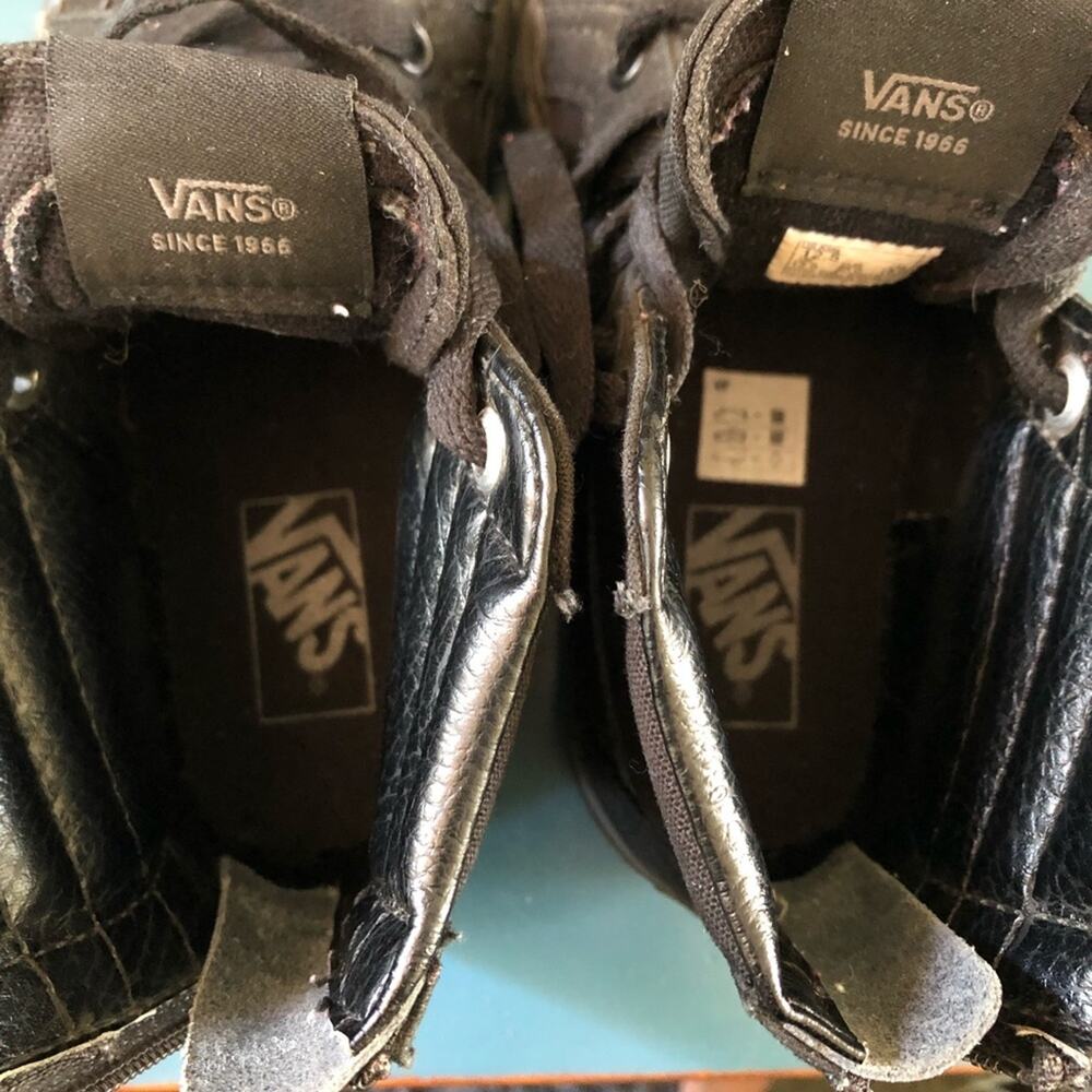 Vans Sk8-Hi Zip Kids Black Hi Tops Size 12.5 - Picture 5 of 7